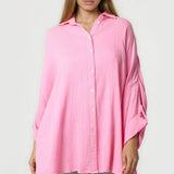 Pink Oversized Cotton Shirt
