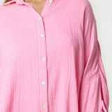 Pink Oversized Cotton Shirt