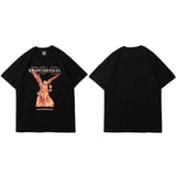 Hip Hop T Shirt Men Streetwear Harajuku Washed Tshirt Reddemption Angel Summer Short Sleeve T-Shirt Cotton Fashion Tops Tee