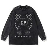 Bear Print T-Shirt Men 100% Cotton Harajuku Loose Casual Short Sleeve Tee