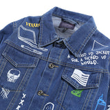 Hip Hop Fashion Printed Jeans Jacket Men  Autumn Winter Streetwear Denim Jackets Coats Cowboy Jacket Jaqueta masculina