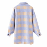 Toppies vintage lattice long jacekt coat women  shirt jacket oversized plus size women jacket
