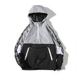 Spring Hip Hop Mens Hooded Windbreaker Jacket Patchwork Vintage Loose Track Hoodie Jacket Coats Streetwear Chaqueta hombre