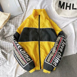 Jacket Men Windbreaker Autumn Hip Hop Couple Thin Jacket Windbreaker Patchwork Multi Pockets Casual Track Coat Streetwear