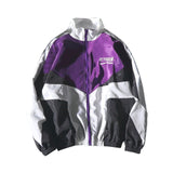 Jacket Men Windbreaker Autumn Hip Hop Couple Thin Jacket Windbreaker Patchwork Multi Pockets Casual Track Coat Streetwear
