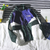 Jacket Men Windbreaker Autumn Hip Hop Couple Thin Jacket Windbreaker Patchwork Multi Pockets Casual Track Coat Streetwear