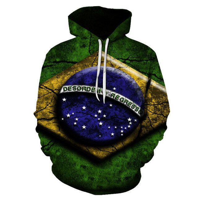 Hoodie 3D Bandeira Rússia — Oversized