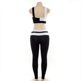 Patchwork Fitness Yoga Sportswear Set For Women Crop Top Leggings Pants Suit Gym Fitness Jogging Slim Tracksuit Outfits Clothing