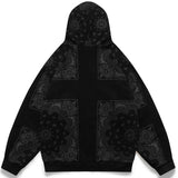 Hoodies Men Vintage Totems Letter Print Zipper Fleece Outwear College Style Casual Harajuku Oversized Couple Streetwear